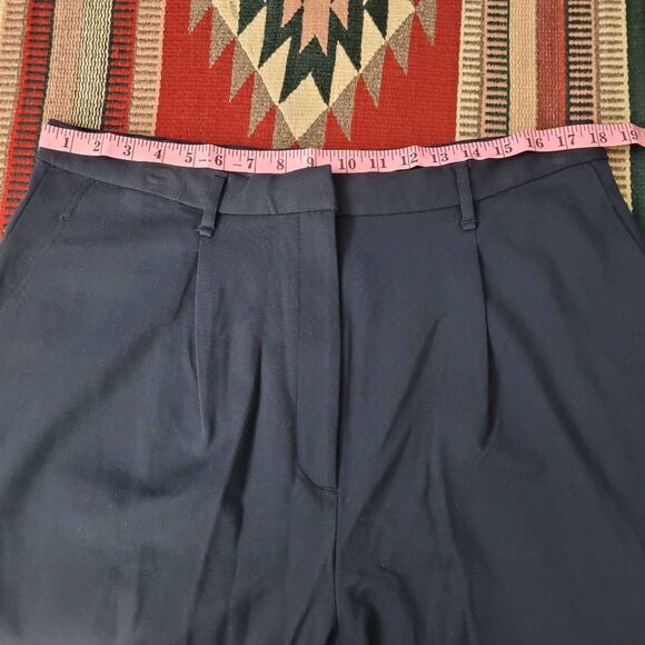 Rag‎ & Bone Irina Ponte Knit Trouser Pants Sz XL Navy Wide Leg High Rise Pleated - Picture 7 of 10